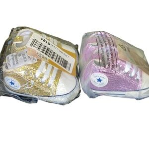 🆕 Gold and Pink • Sequin •Baby Sneakers